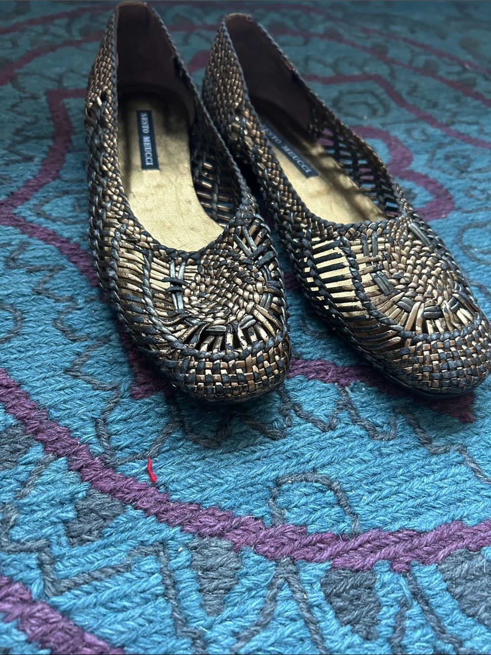 Sesto Meucci Woven Leather Flats